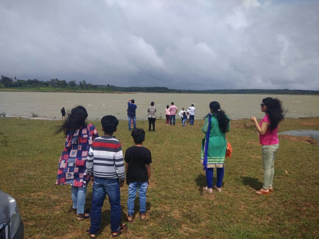 Guests spending time beside the lake