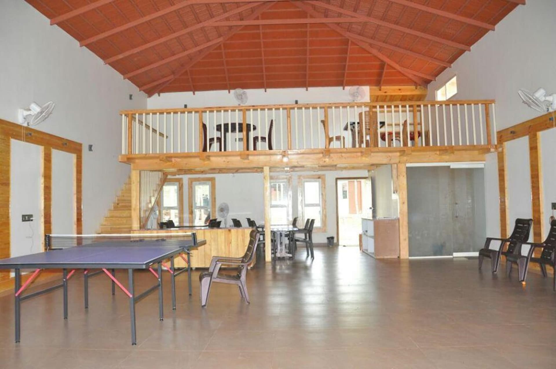 Table tennis and indoor recreation hall at the retreat