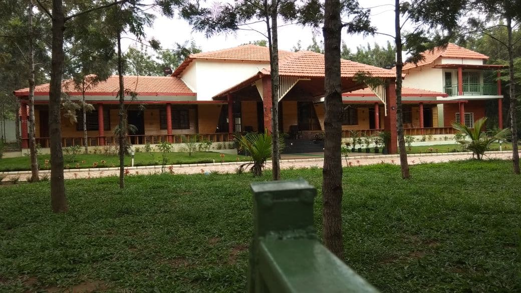 Lawn and cottages within the resort